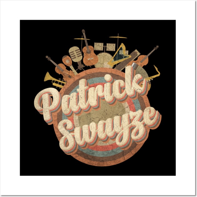 Music Tour Vintage Retro // Patrick Swayze 1952-2009 Wall Art by kumurkumur